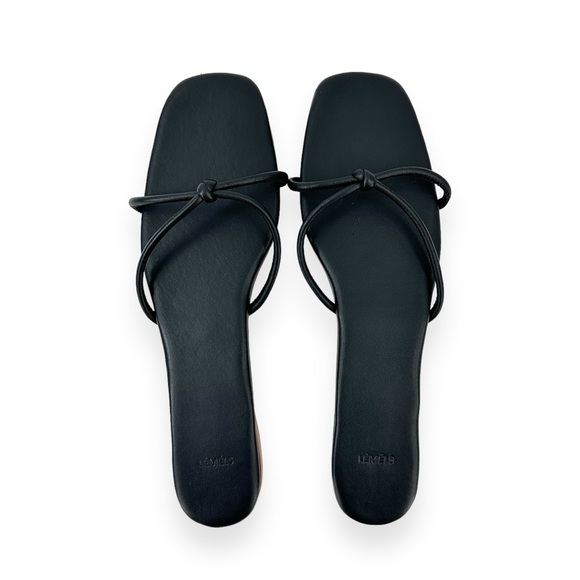 Lemels Black Rope Strap Flat Minimalist Leather Sandals sz 41 - Picture 1 of 7
